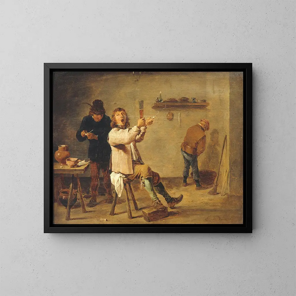 La Chanson de la boisson - David Teniers den Yngre — indrammet kunstværk på væggen
