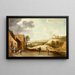 Landskab med bønder, der spiller petanque foran en kro - David Teniers den Yngre — indrammet kunstværk på væggen