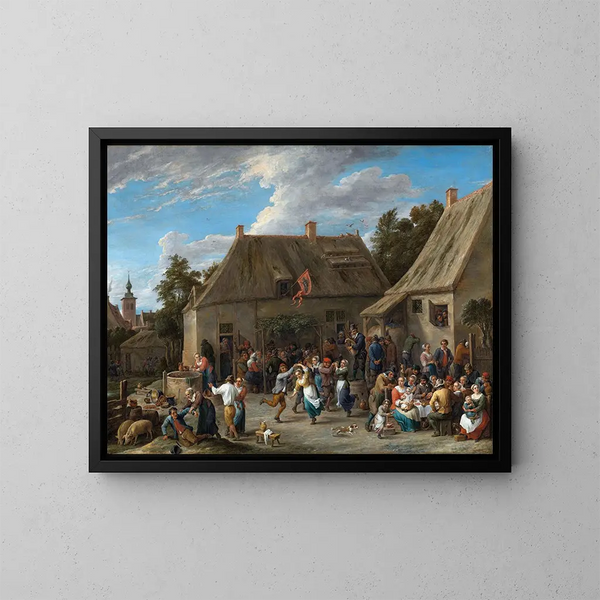 Fête des paysans - David Teniers le Jeune — indrammet kunstværk på væggen