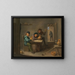 Landmandsmaleri i en kro - David Teniers den Yngre — indrammet kunstværk på væggen