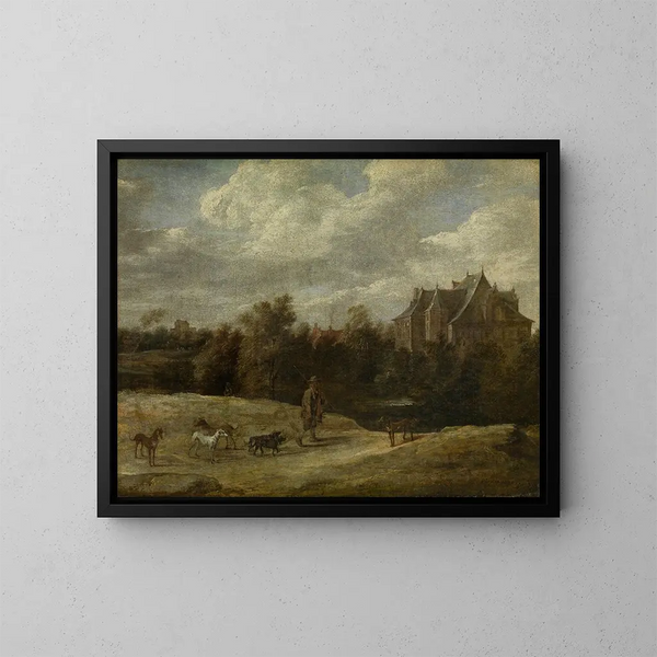 Retour de chasse - David Teniers le Jeune — indrammet kunstværk på væggen
