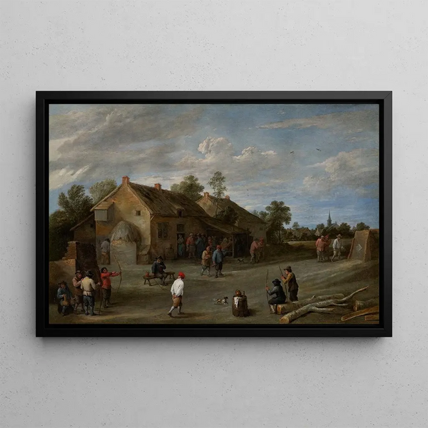 Les archers - David Teniers le Jeune — indrammet kunstværk på væggen