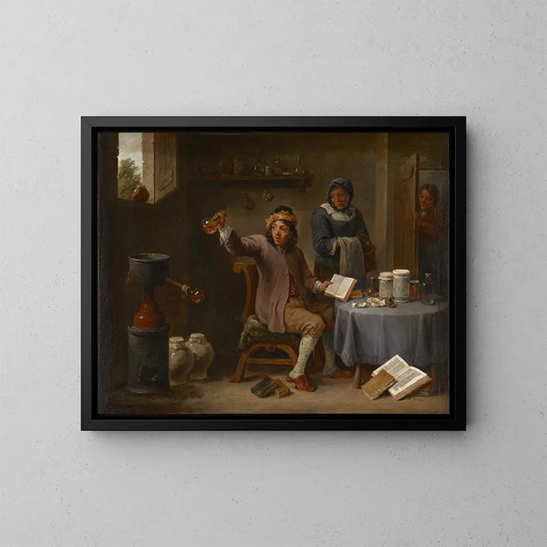La Consultation - David Teniers le Jeune — indrammet kunstværk på væggen