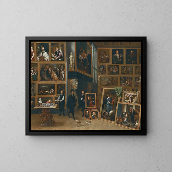 La galerie de tableaux de l'archiduc Léopold-Guillaume - David Teniers le Jeune — indrammet kunstværk på væggen