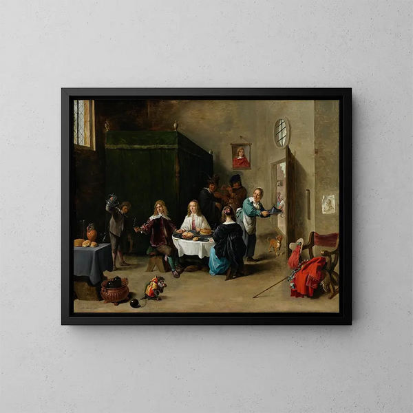 Den fortabte søn - David Teniers den Yngre — indrammet kunstværk på væggen