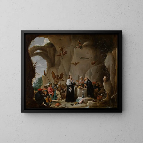 La Tentation de saint Antoine le Grand - David Teniers le Jeune — indrammet kunstværk på væggen