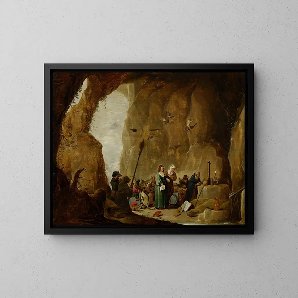 La Tentation de Saint Antoine - David Teniers den Yngre — indrammet kunstværk på væggen