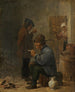 to landmænd, der ryger ved kulilden - David Teniers den Yngre — visning af kunstværket