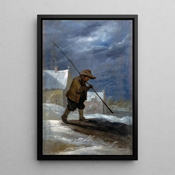 Reproduktion af maleriet Vinter - David Teniers den Yngre