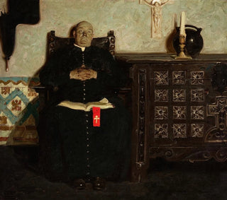 Præst i en spansk by - Dean Cornwell — visning af kunstværket