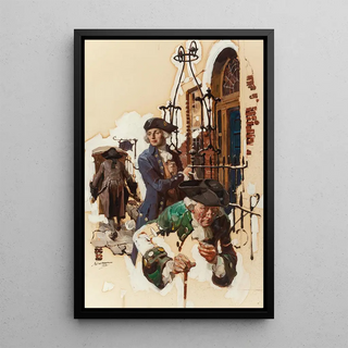 Les Visiteurs - Dean Cornwell — indrammet kunstværk på væggen