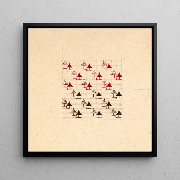 Design géométrique pour textile imprimé - Anonyme
