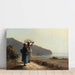 Reproduktion af maleriet af to kvinder, der taler ved havet, Saint Thomas - Camille Pissarro