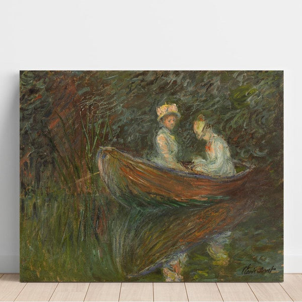 Reproduktion af maleriet To kvinder i en båd - Claude Monet