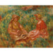 Reproduktion af maleriet af to piger i en eng (to kvinder i græsset) - Pierre-Auguste Renoir