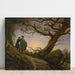 Reproduktion af maleriet af to mænd, der betragter månen - Caspar David Friedrich