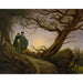 Reproduktion af maleriet af to mænd, der betragter månen - Caspar David Friedrich