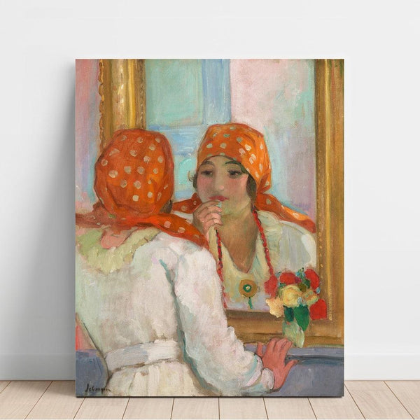 Reproduktion af maleriet Henri Lebasque - Maleri "Devant le Miroir à l'Île-d'Yeu"