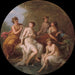 Diane og hendes nymfer, der bader - Angelica Kauffmann — vist i et interiør