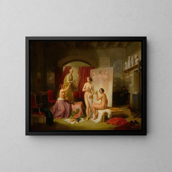 Les Trois Grâces - Dietrich Wilhelm Lindau — indrammet kunstværk på væggen
