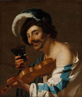 Dirck Van Baburen - Violin Player with a Wine Glass.webp