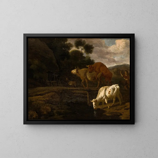 Dirck van Bergen - Cows on a Footbridge.webp