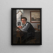Portrait af kobbergravøren Carl Edvard Sonne - Ditlev Blunck — indrammet kunstværk på væggen