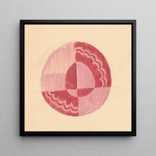 Divers petits croquis pour dessus de table incrustés Design avec motif circulaire rouge et rose - Winold Reiss