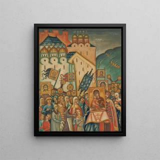 La fête de l'orthodoxie - Dmitri Semenovich Stelletsky — indrammet kunstværk på væggen