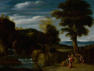 Landskabsmaleri med en eremit - Domenichino — visning af kunstværket