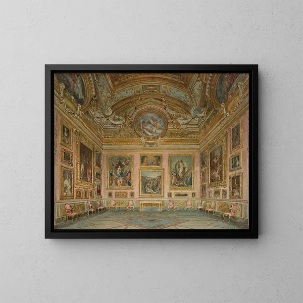 det indre af Palazzo Pitti i Firenze, Iliade-salen - Domenico Caligo — indrammet kunstværk på væggen