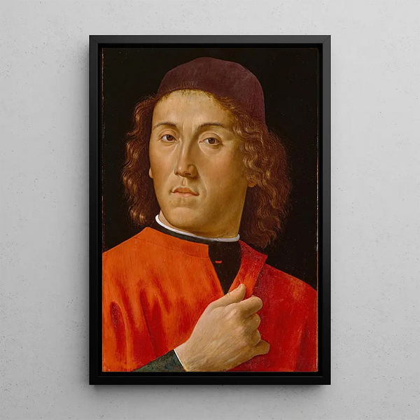 Unge mand - Domenico Ghirlandaio — indrammet kunstværk på væggen