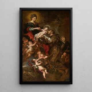 Domenico Piola - Madonna And Child Adored By Saint Francis Of Assisi.webp