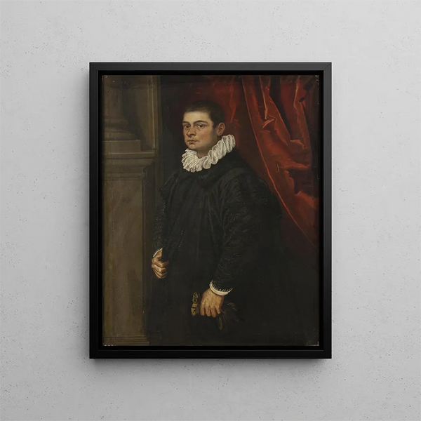 Portrait af en ung mand - Domenico Tintoretto — indrammet kunstværk på væggen