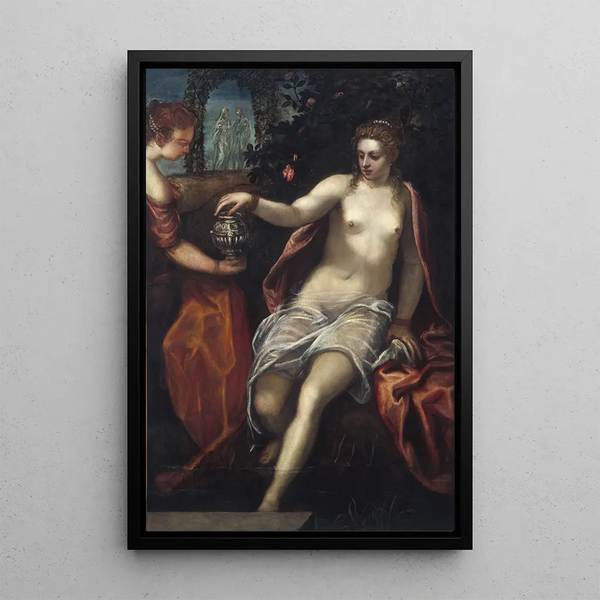 Suzanne - Domenico Tintoretto — indrammet kunstværk på væggen