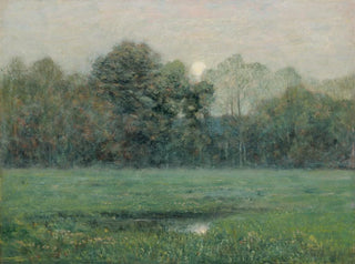 Sommermåneudbrud - Dwight William Tryon — visning af kunstværket