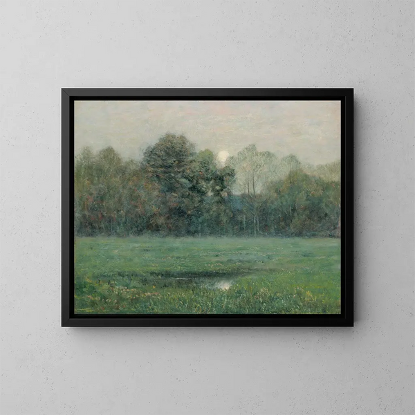 Sommermåneudbrud - Dwight William Tryon — indrammet kunstværk på væggen