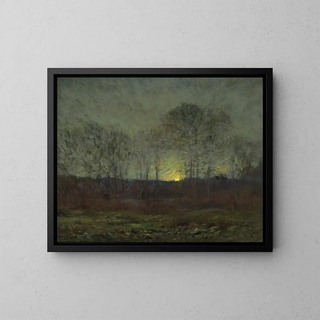 Lever de måne - Dwight William Tryon — indrammet kunstværk på væggen