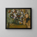 En kvinde sidder ved siden af en vase med blomster - Edgar Degas — indrammet kunstværk på væggen