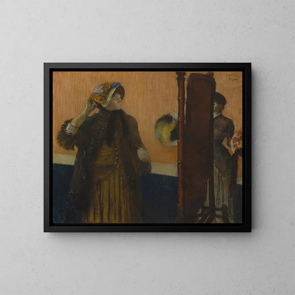 Hos modistener - Edgar Degas — indrammet kunstværk på væggen