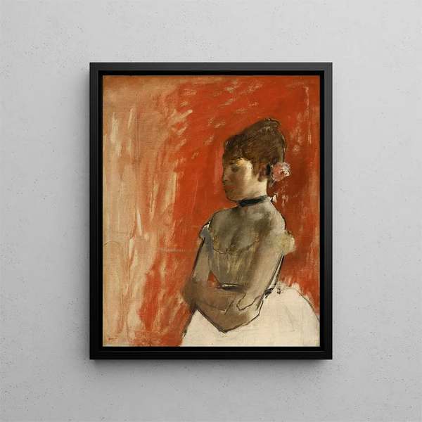 Balletdanser med krydsede arme - Edgar Degas — indrammet kunstværk på væggen
