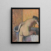 Bader, der går ind i et badekar - Edgar Degas — indrammet kunstværk på væggen