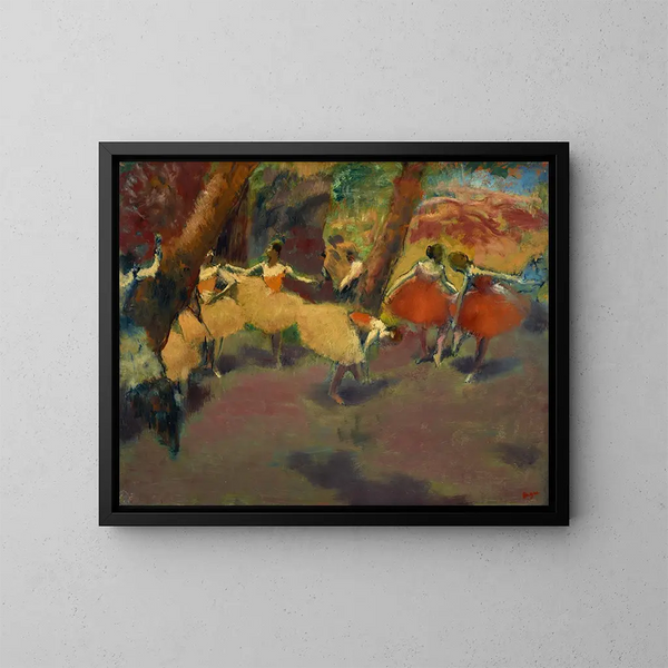 Før forestillingen - Edgar Degas — indrammet kunstværk på væggen