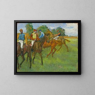 Avant la course - Edgar Degas — indrammet kunstværk på væggen