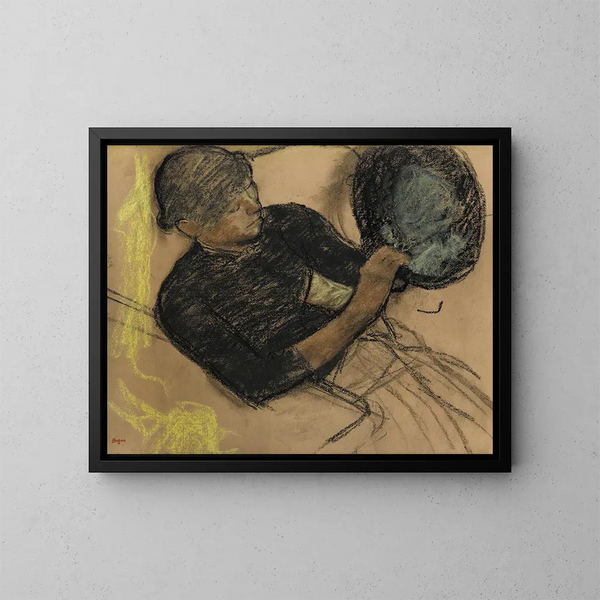 Hos modisten - Edgar Degas — indrammet kunstværk på væggen