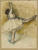 Danseudder strækker sig ved baren - Edgar Degas — visning af kunstværket