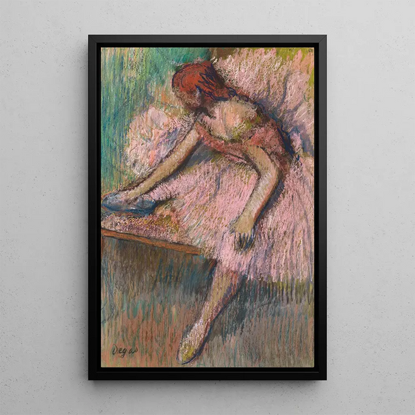 Danseuse rose - Edgar Degas — indrammet kunstværk på væggen
