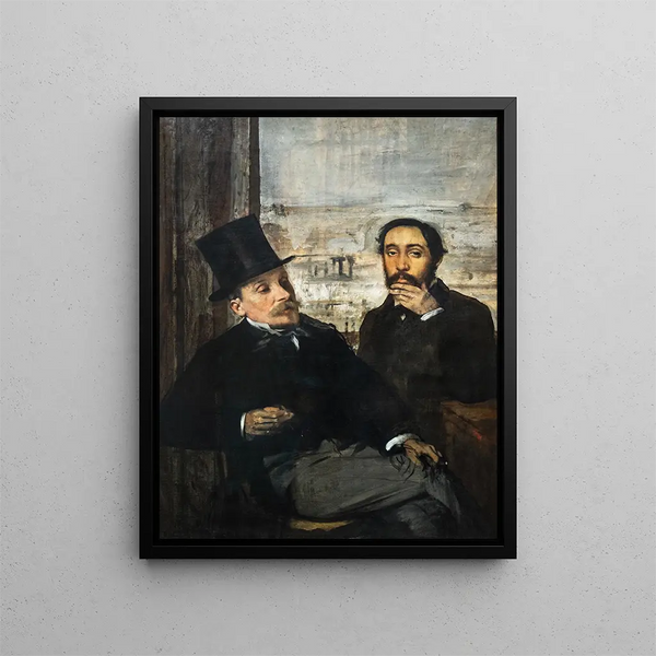 Degas og Évariste de Valernes - Edgar Degas — indrammet kunstværk på væggen