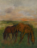 to heste på græs - Edgar Degas — visning af kunstværket