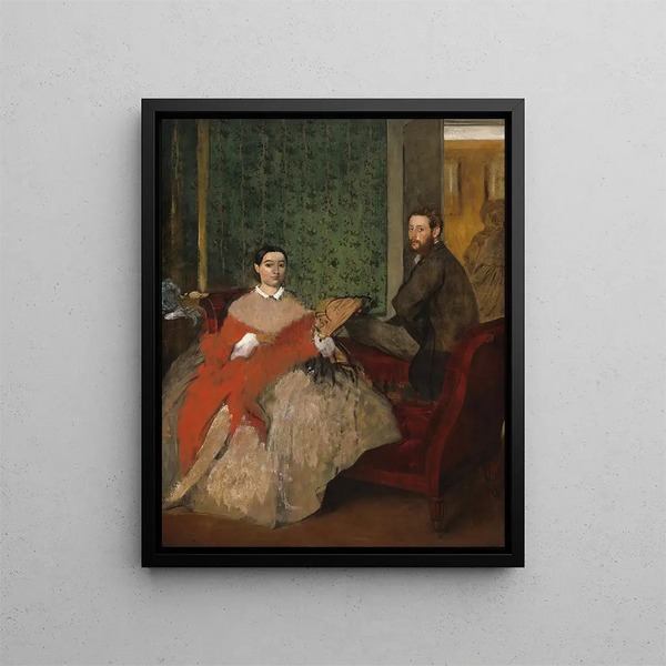 Edmondo og Thérèse Morbilli - Edgar Degas — indrammet kunstværk på væggen